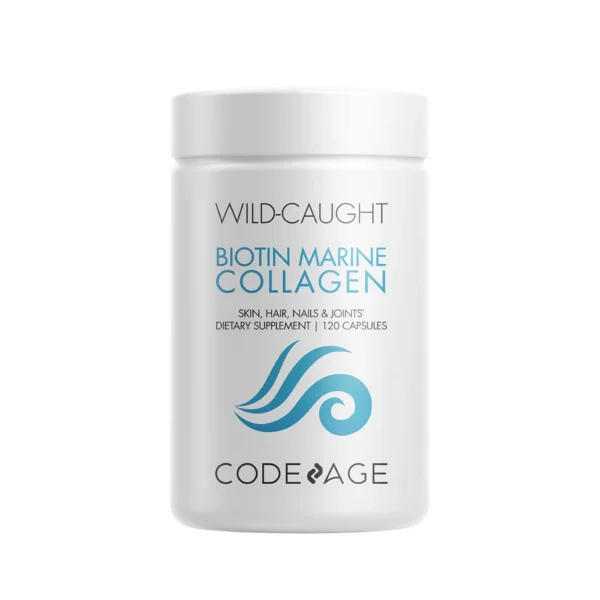 Codeage Wild-Caught Biotin Marine Collagen Peptides – 120 Capsules
