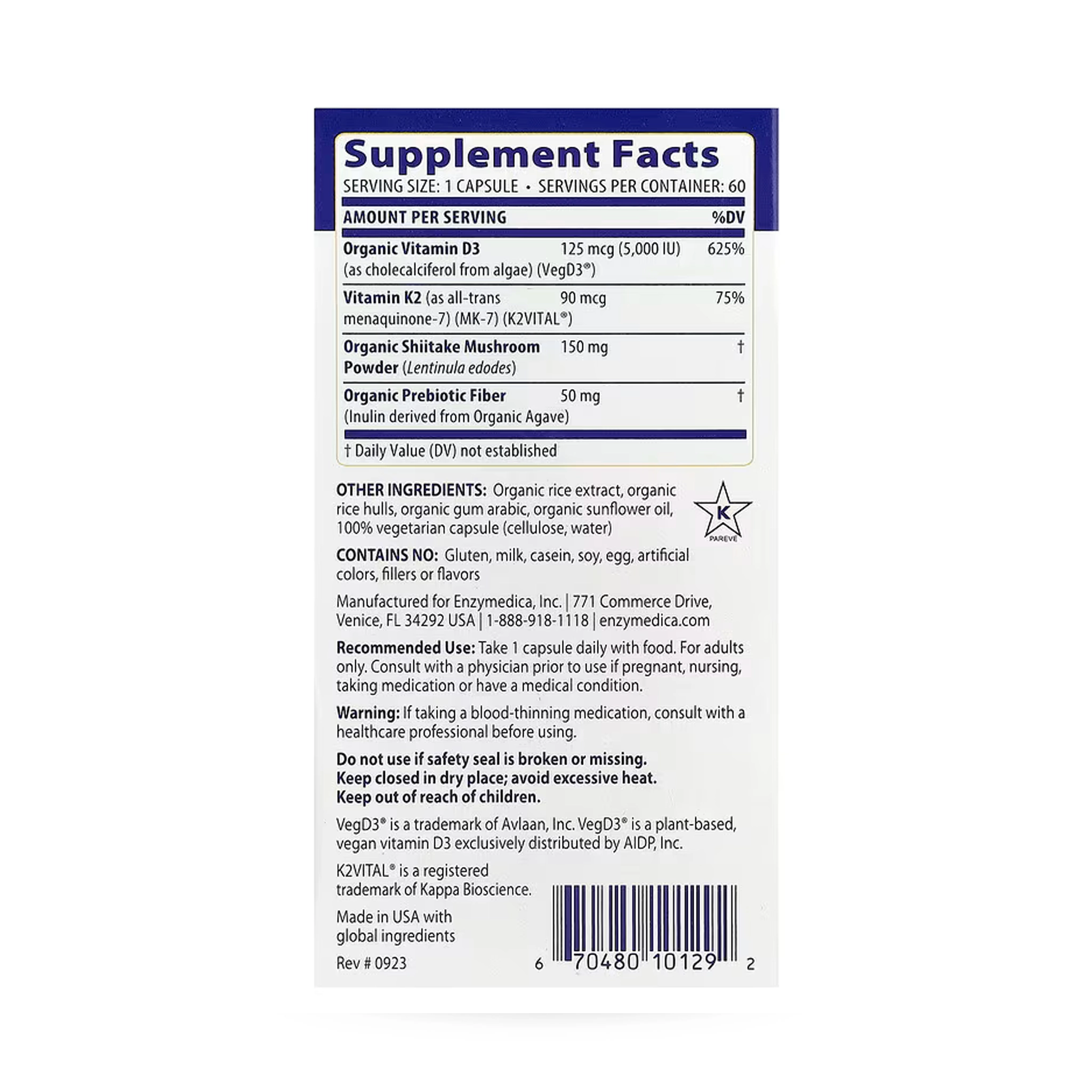 Enzymedica Vitamin D3 + K2 – Advanced Bone, Heart, and Immune Health Formula - Image 5