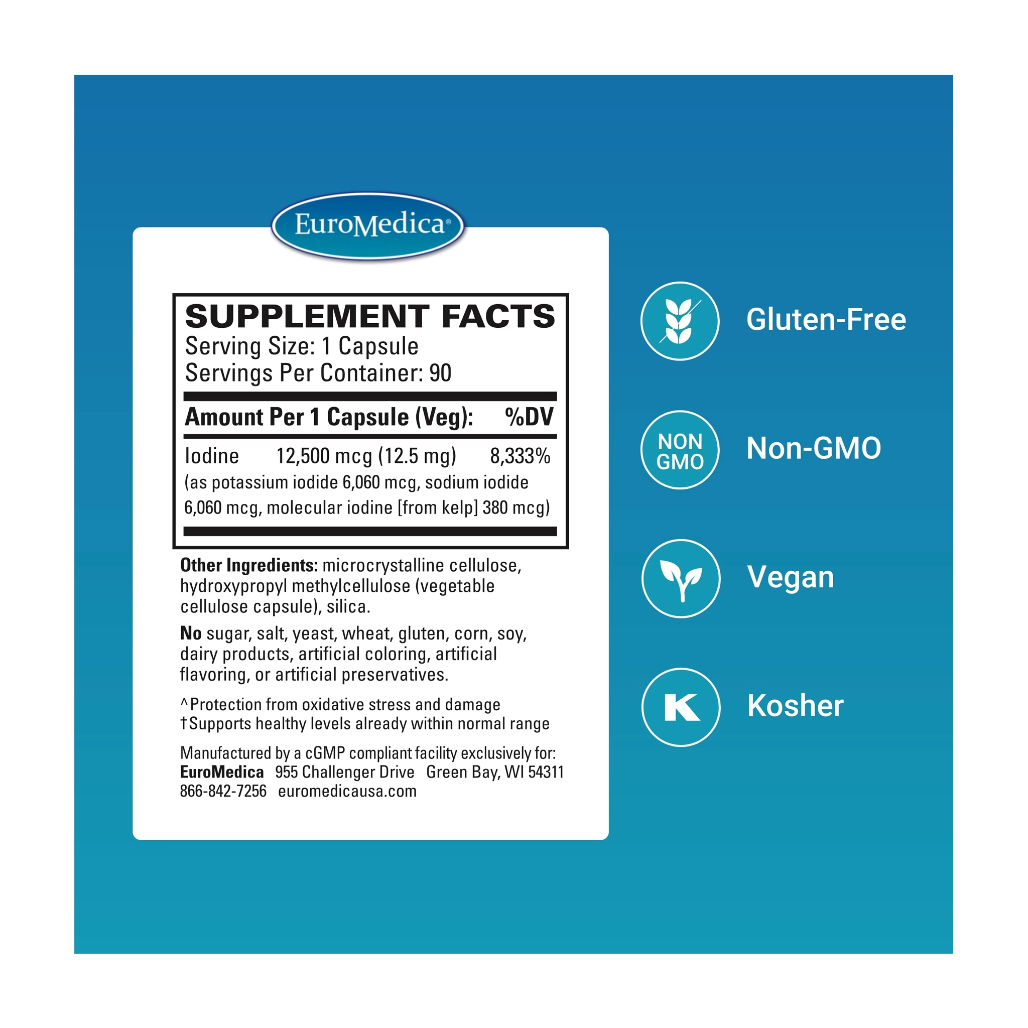 EuroMedica Tri-Iodine – Advanced Thyroid Function Support - 90 Capsules - Image 3