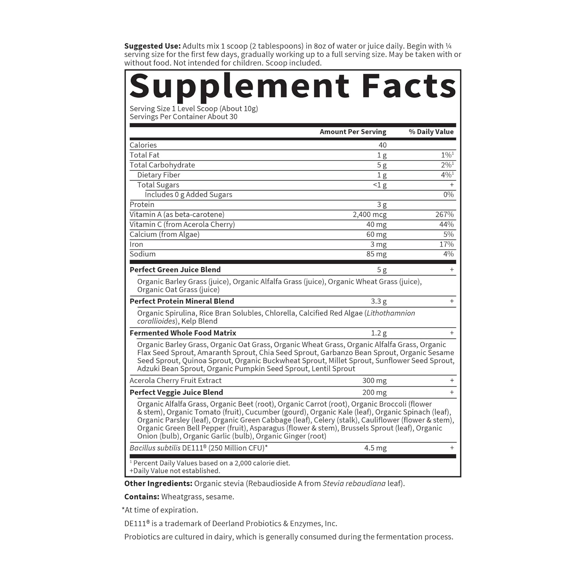 Garden of Life Perfect Food Super Green Formular  - 30 Serving - Image 3