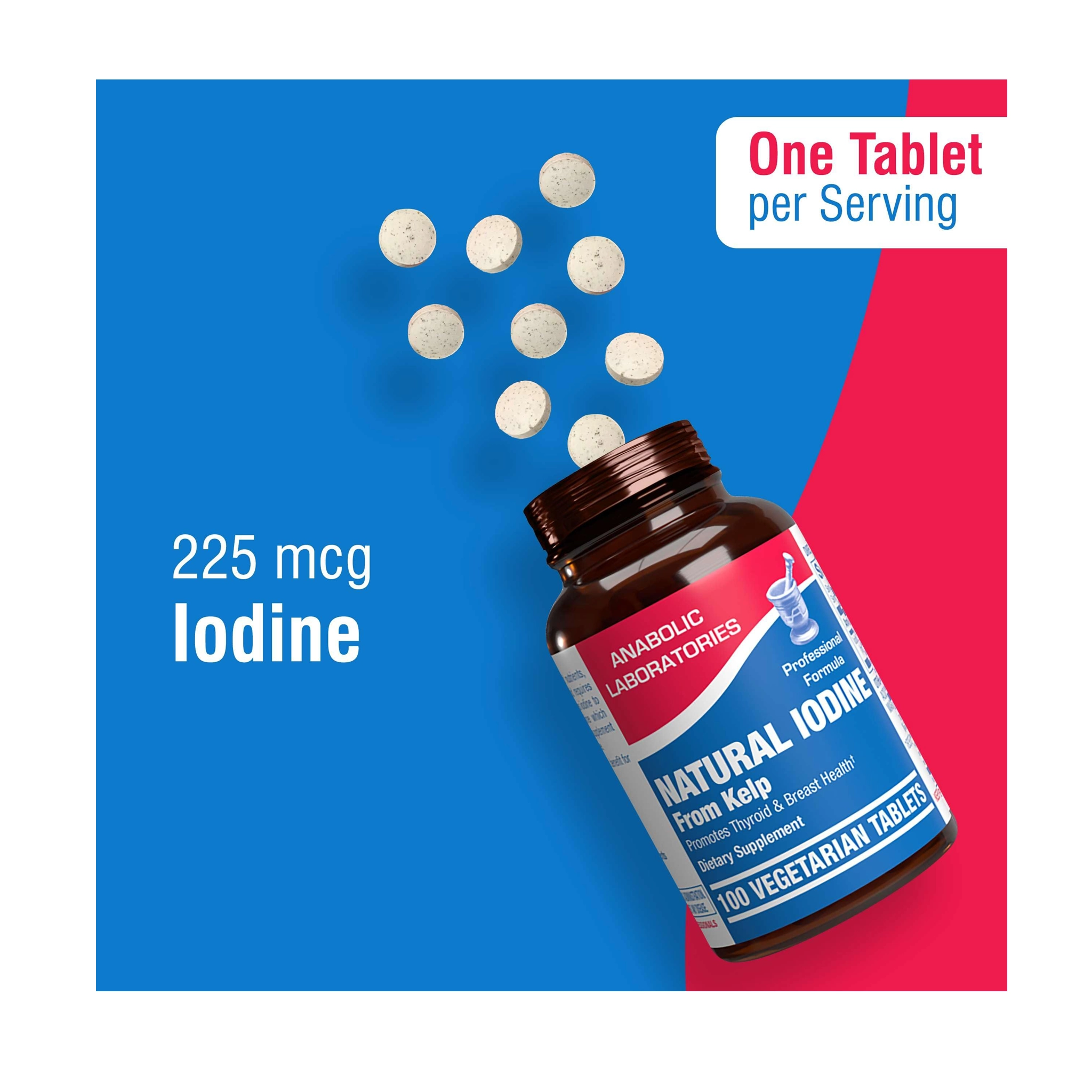 Natural Iodine from Kelp - Supports Thyroid Health, 100 Vegetarian Capsules - Image 3