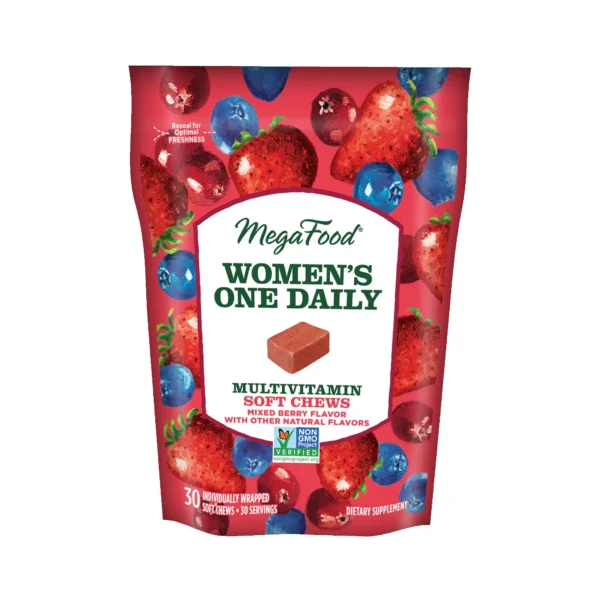 MegaFood Women’s Multivitamin Soft Chews – Mixed Berry Flavor
