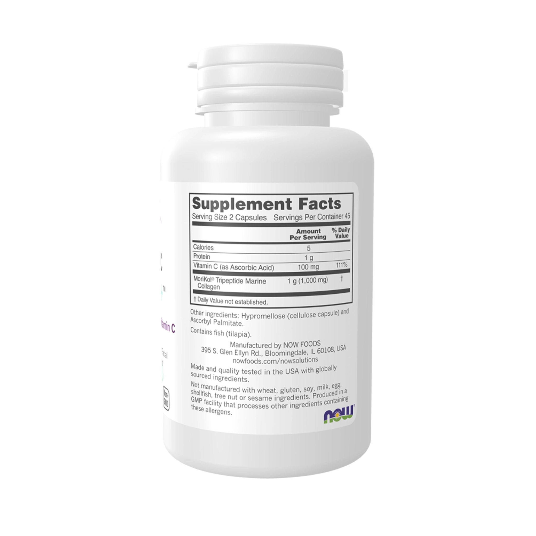 Now Solutions Aquatic Beauty Collagen Tripeptides + Vitamin C – 90 Capsules - Image 2