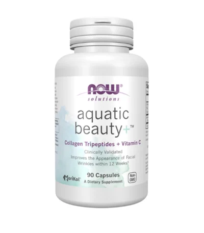 Now Solutions Aquatic Beauty Collagen Tripeptides + Vitamin C – 90 Capsules