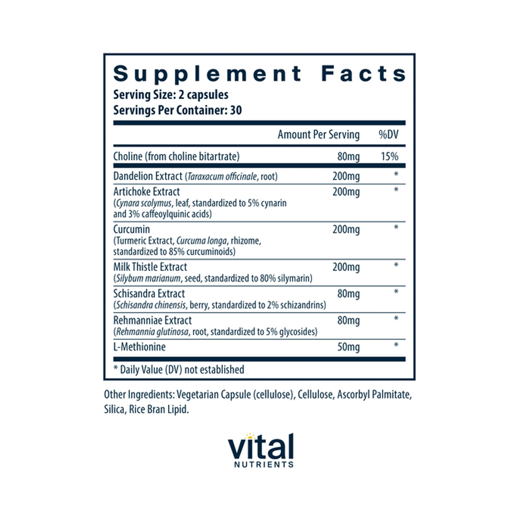 Vital Nutrients Liver Support - 60 Capsules - Image 2