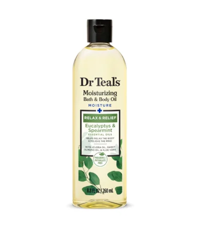 Dr Teal's Bath & Body Oil, Moisture + Rejuvenating Eucalyptus & Spearmint Essential Oils