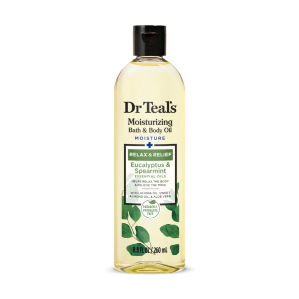 Dr Teal's Bath & Body Oil, Moisture + Rejuvenating Eucalyptus & Spearmint Essential Oils