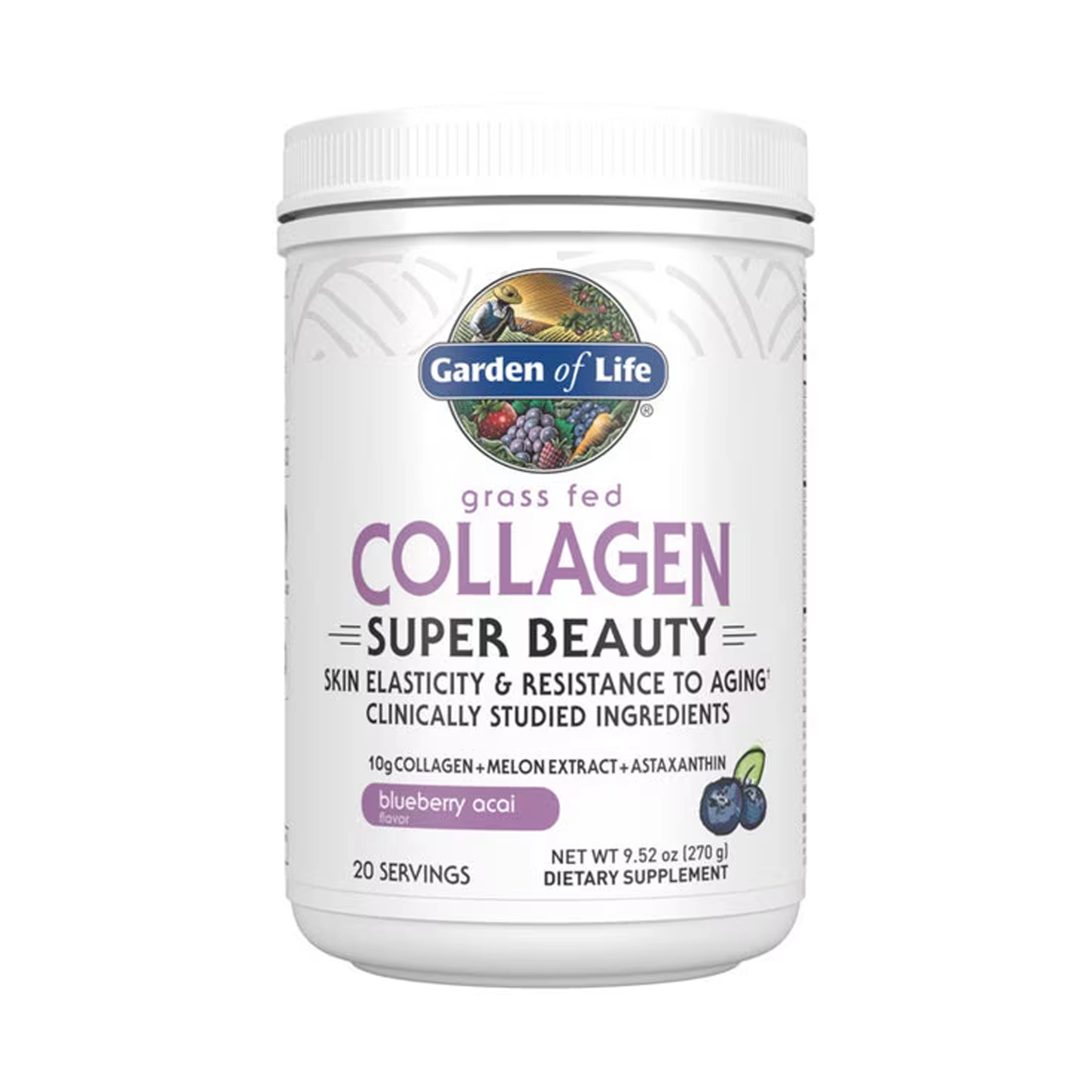 Grass Fed Collagen Super Beauty Blueberry Acai Powder