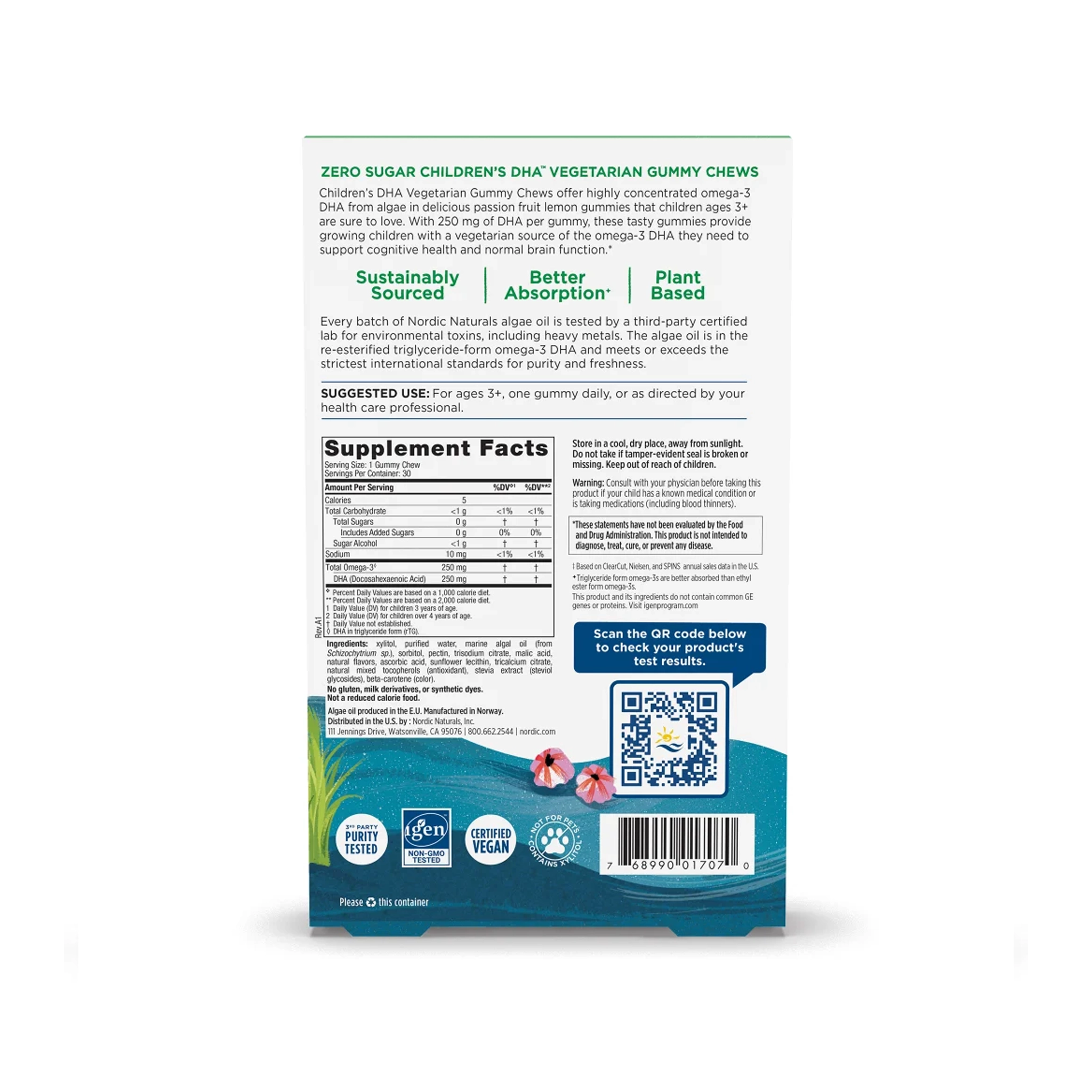 Zero Sugar Children’s DHA Vegetarian Gummy Chews - Image 2