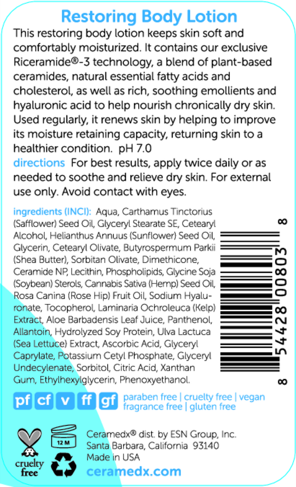 Earth Science Ceramedx Restoring Body Lotion 12oz - Image 2