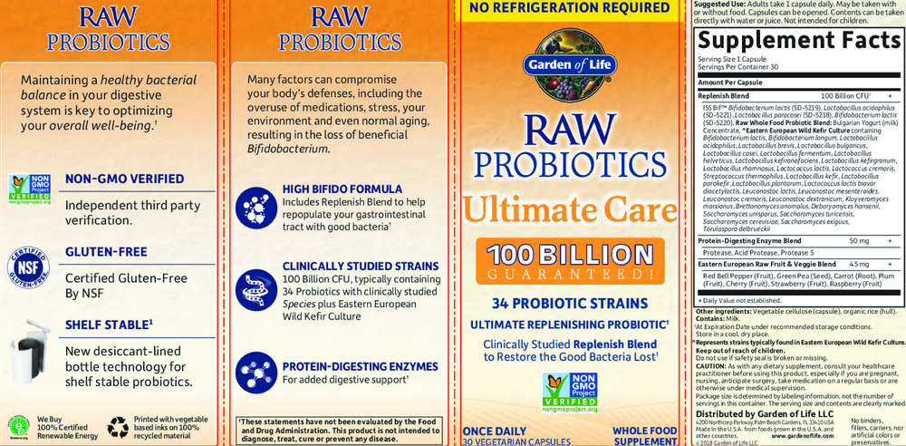 Garden of Life Raw Probiotics Ultimate Care 100 Billion Guaranteed - Shelf Stable - Image 3