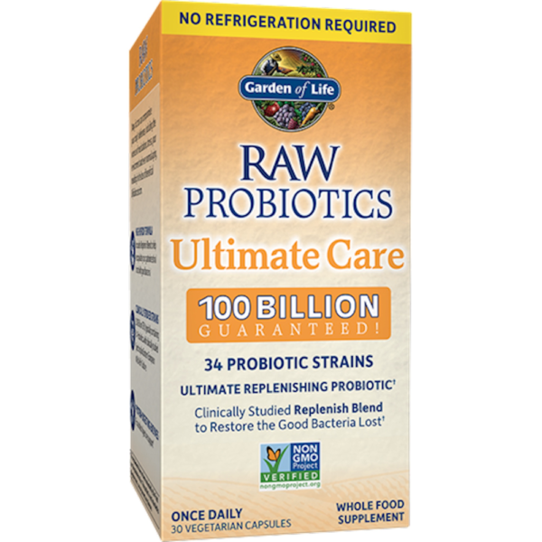Garden of Life Raw Probiotics Ultimate Care 100 Billion Guaranteed - Shelf Stable