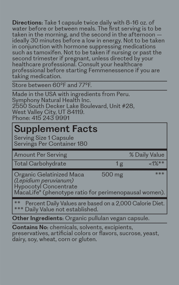 Symphony natural health FemmenessencePRO PERI 180 Capsules (500mg) - Image 5