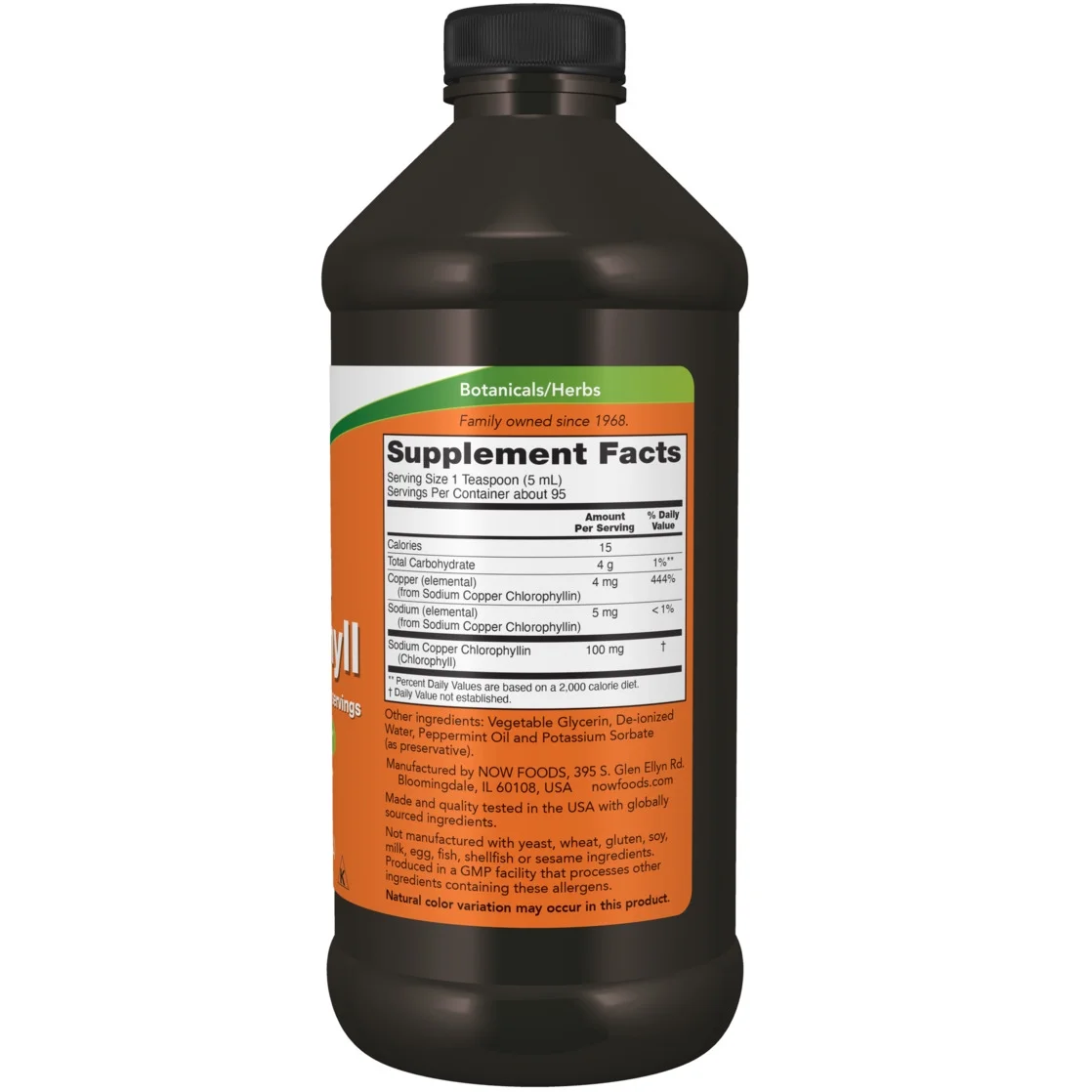 NOW Solutions Chlorophyll Liquid, Mint 16oz - Image 2